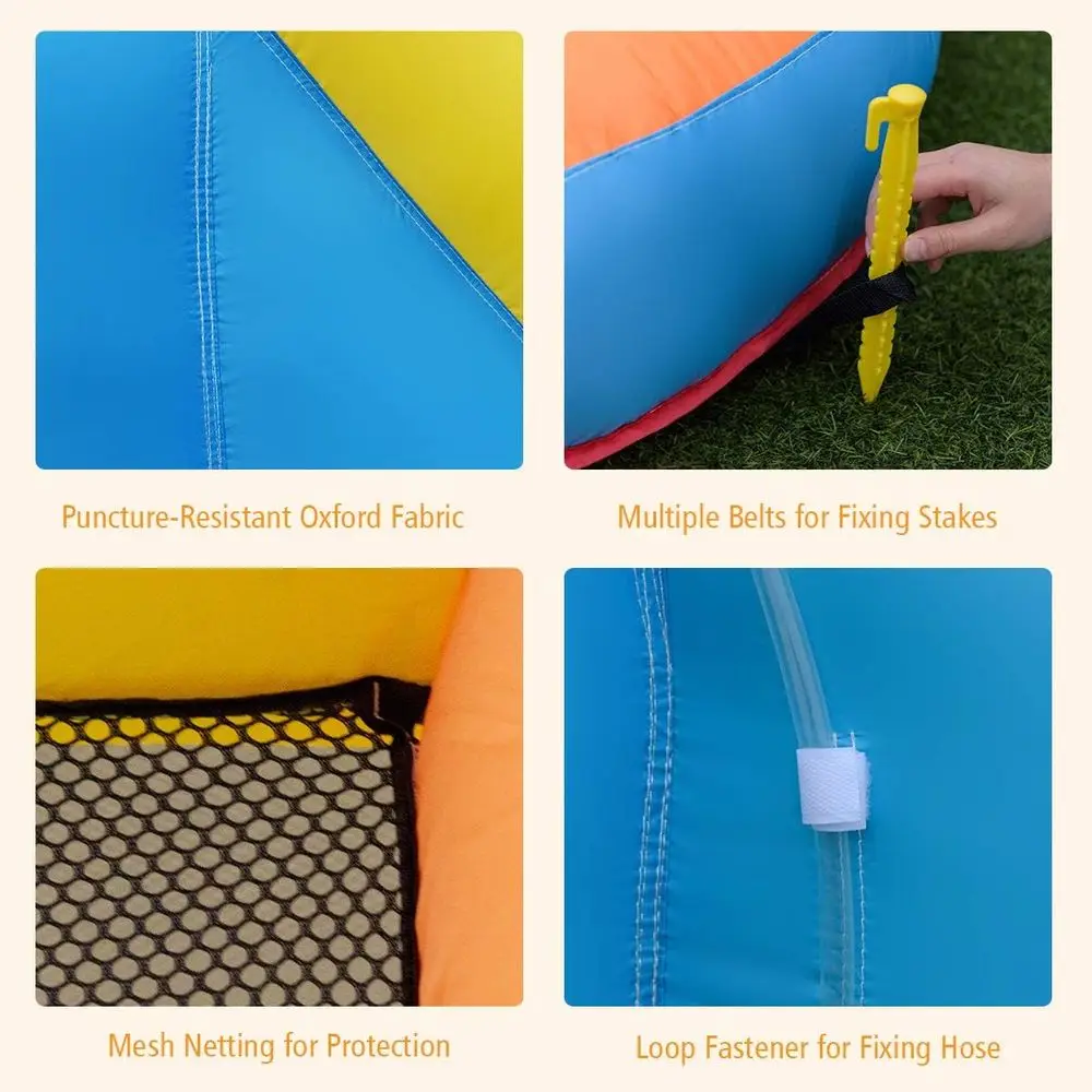 Dmuchana zjeżdżalnia wodna, gigantyczny park wodny z długą zjeżdżalnią, ścianą do wspinaczki i dużym basenem do zabawy, dmuchany element do użytku na zewnątrz