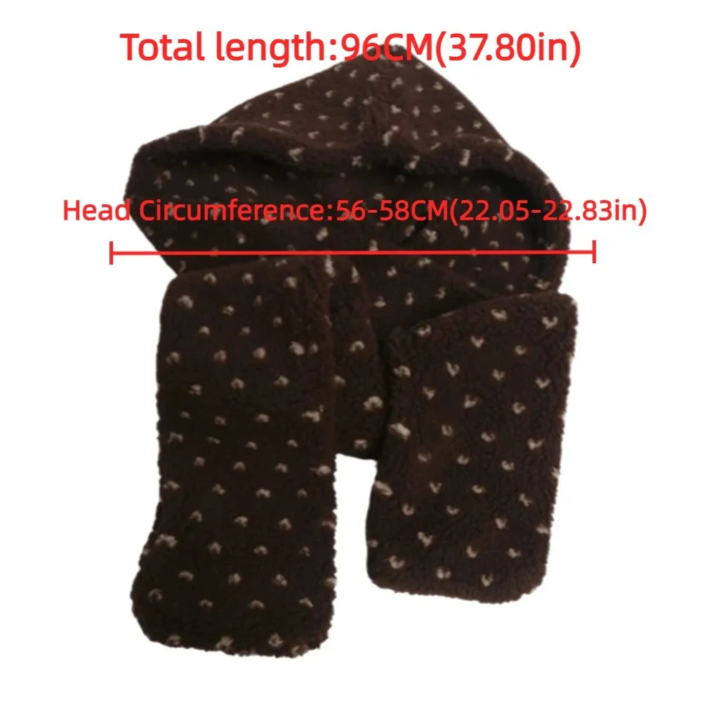 Winddicht Winter Polka Dot Sjaal Hoed Verdikte Lamswol Bivakmuts Trui Hoeden Gehoorbescherming Warme Pluche Mutsen Herfst