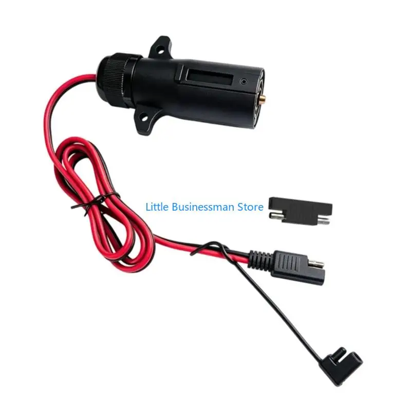 Vehicle Power Cable 7-Pin Trailer End to 2-Pin SAE End and Polarity Reverser M76A