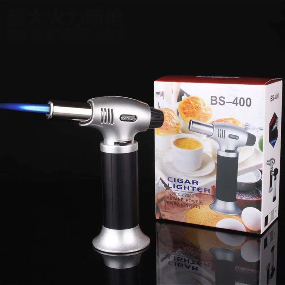 Kitchen Welding Torch Lighter Jet Flame Gun Gas Lighters Outdoor BBQ Cooking Jewelry Invertible Windproof Ignition Spray Gun