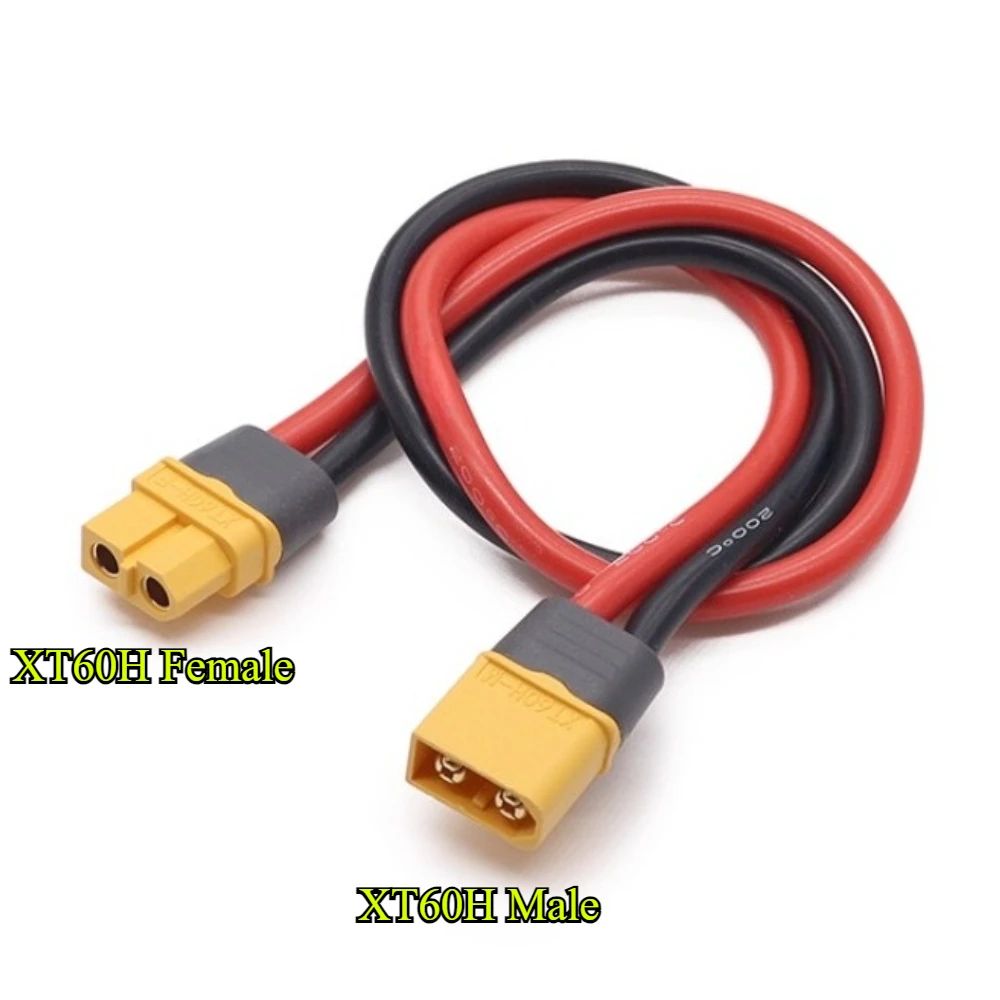 XT60H Male/Female to Male/Female Adapter Extension Cable with 14AWG Silicone Wire 10/15/20/30/40-100cm for RC Lipo Battery Motor