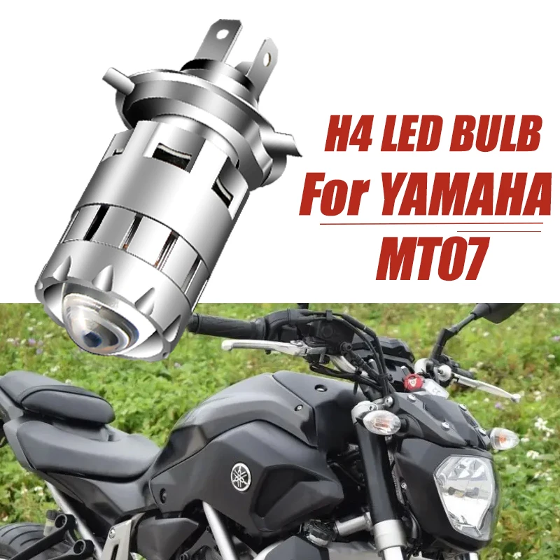 

For Yamaha MT07 Motorcycle H4 LED Lens Headlight Retrofit Accessories High Low Beam Cafe Racer Enduro HS1 9003 Moto Front Lamp