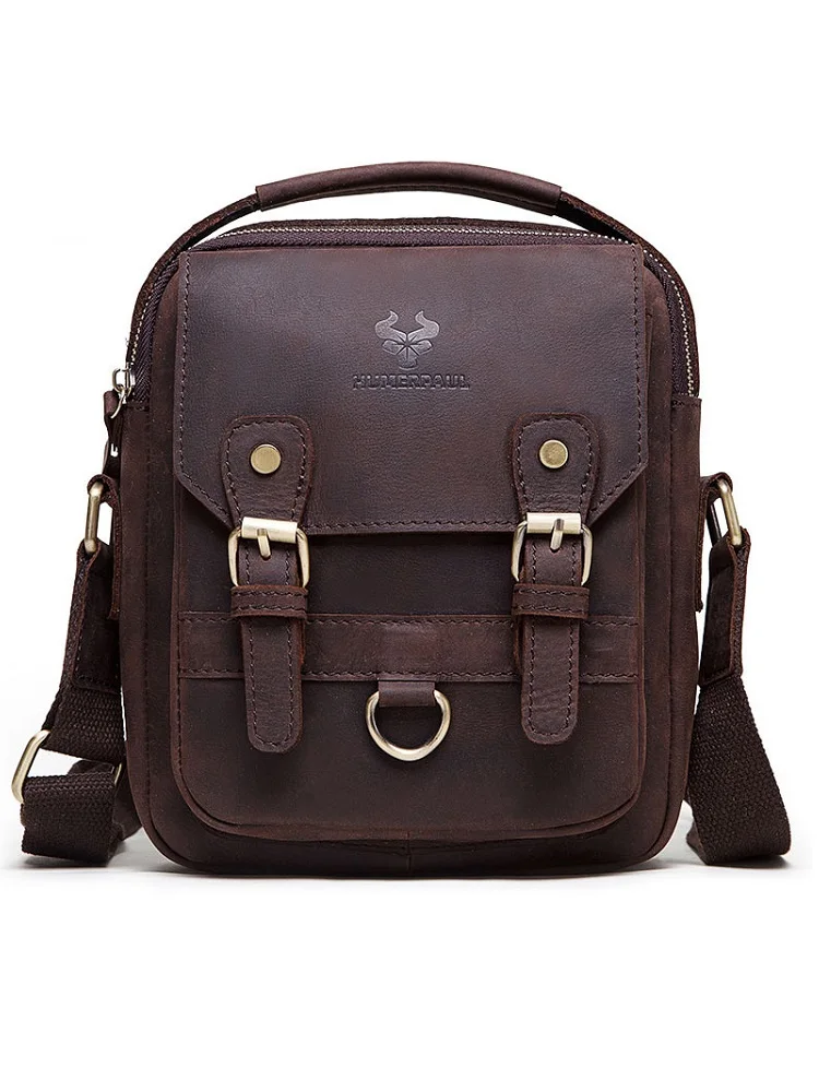 

Fashion Men's Shoulder Bag Retro First layer Cowhide Crossbody Bag Business daily Commuting message Bag for mobile phone