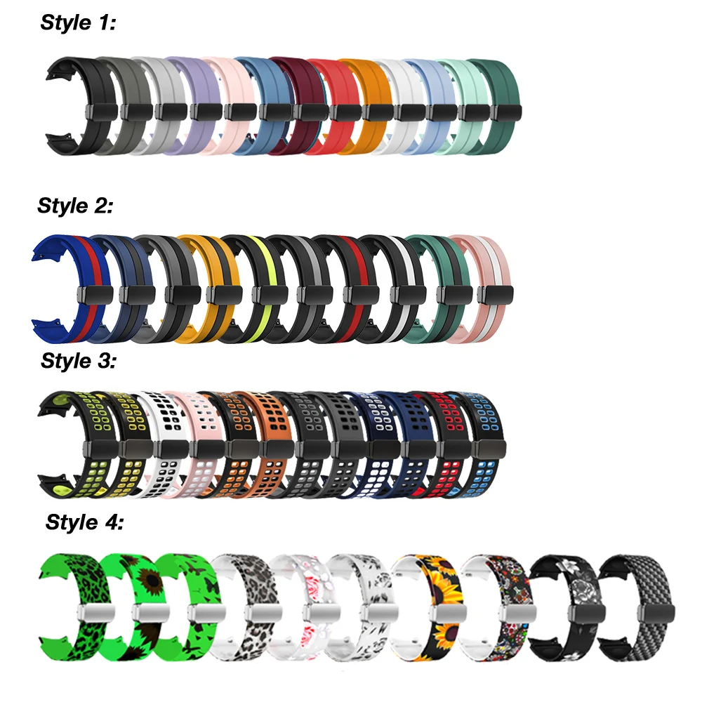 Magnetic Folding Buckle Silicone Watch Strap for Samsung Galaxy Watch 5 Pro Silicone Watch Strap Galaxy Watch5 40mm 44mm