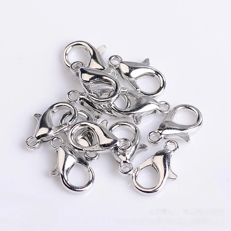 100pcs 9 12 14mm Zinc Alloy Lobster Clasps Multi Sizes for DIY Handmade Jewelry Necklace Bracelet Making Accessories - view 6