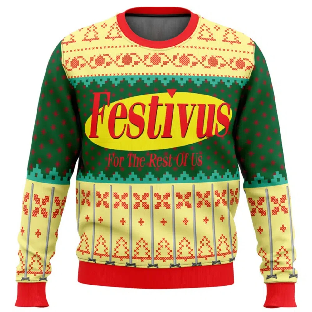 Festivus For The Rest Of Us Ugly Christmas Sweater Men Women Pullover Round Neck Long Sleeve Top Christmas 2025 New Sweatshirt