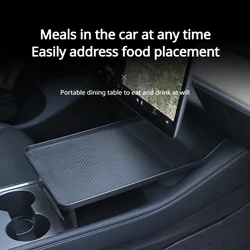 Central Control Dining Tray For Tesla Model 3 Y Car Small Table Desk Tray Drinks Holders Modification Accessories Car Black 2023