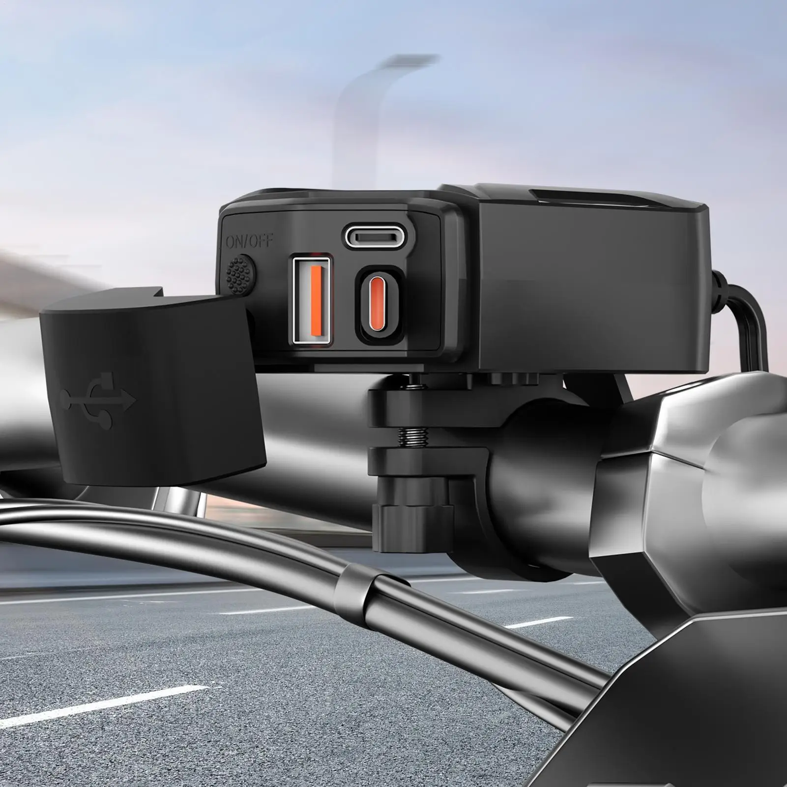 

Motorcycle Phone Charger With USB Fast Charging USB Waterproof Type-C Adapter For Home Daily Adventure Vehicle Road