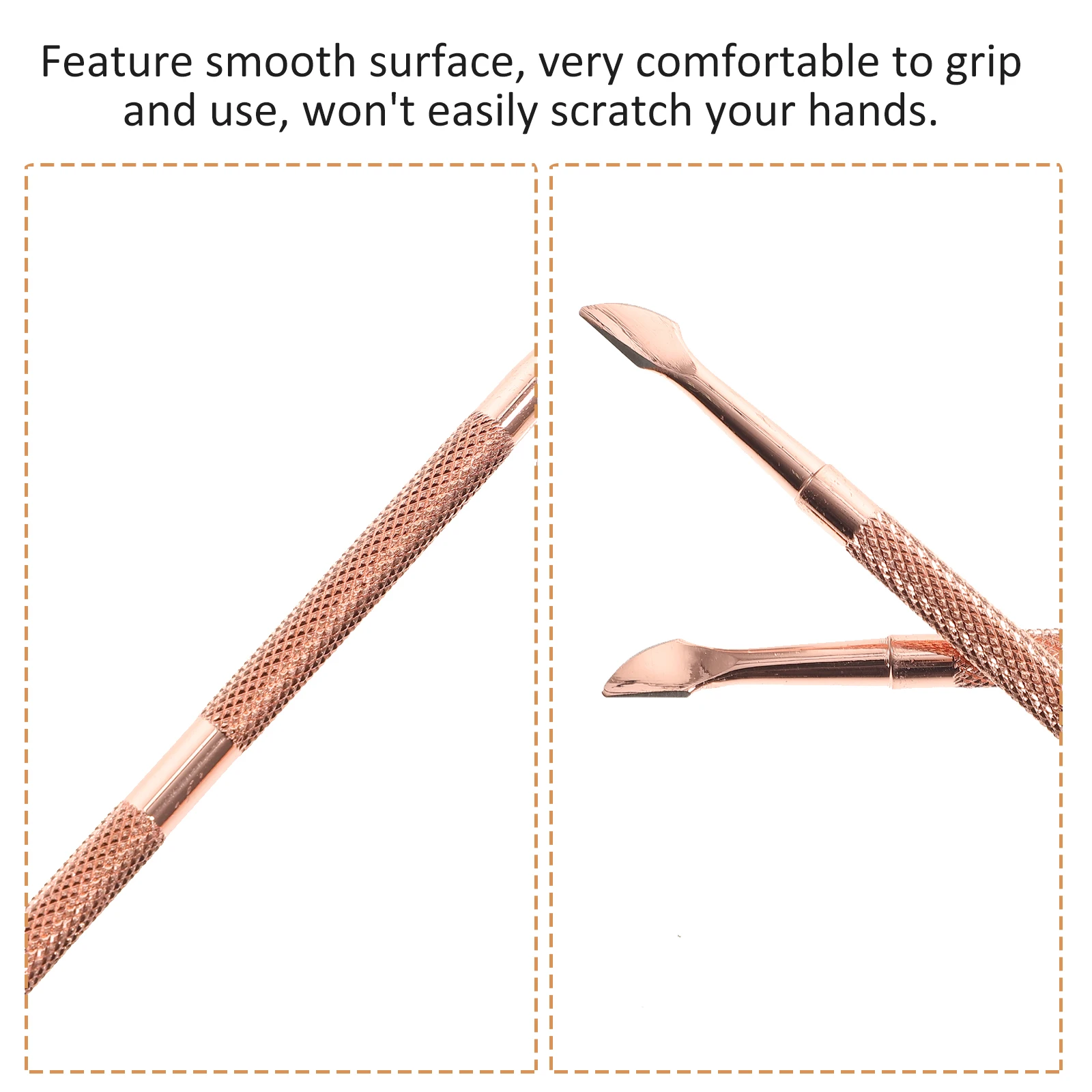 

2pcs Stainless Steel Nail Dead Skin Cuticle Remover Tools For Gel Acrylic Nails Polish Scraper Manicure Pedicure Tools