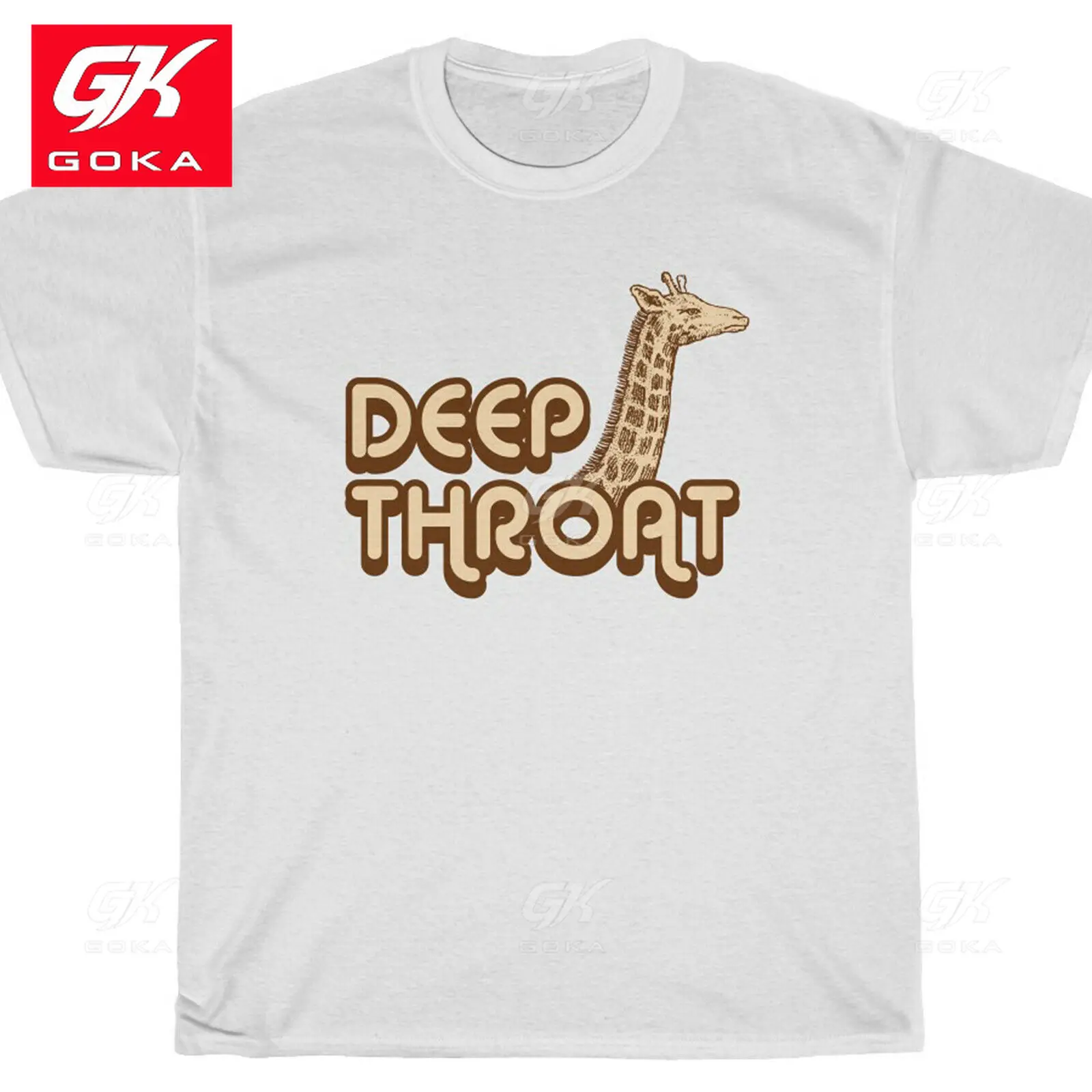 DEEP THROAT-Shirt - giraffe PRON comedy funny Graphic T Shirts Men Clothing Cotton Tees Vintage Tops Printed Classic Tshirts