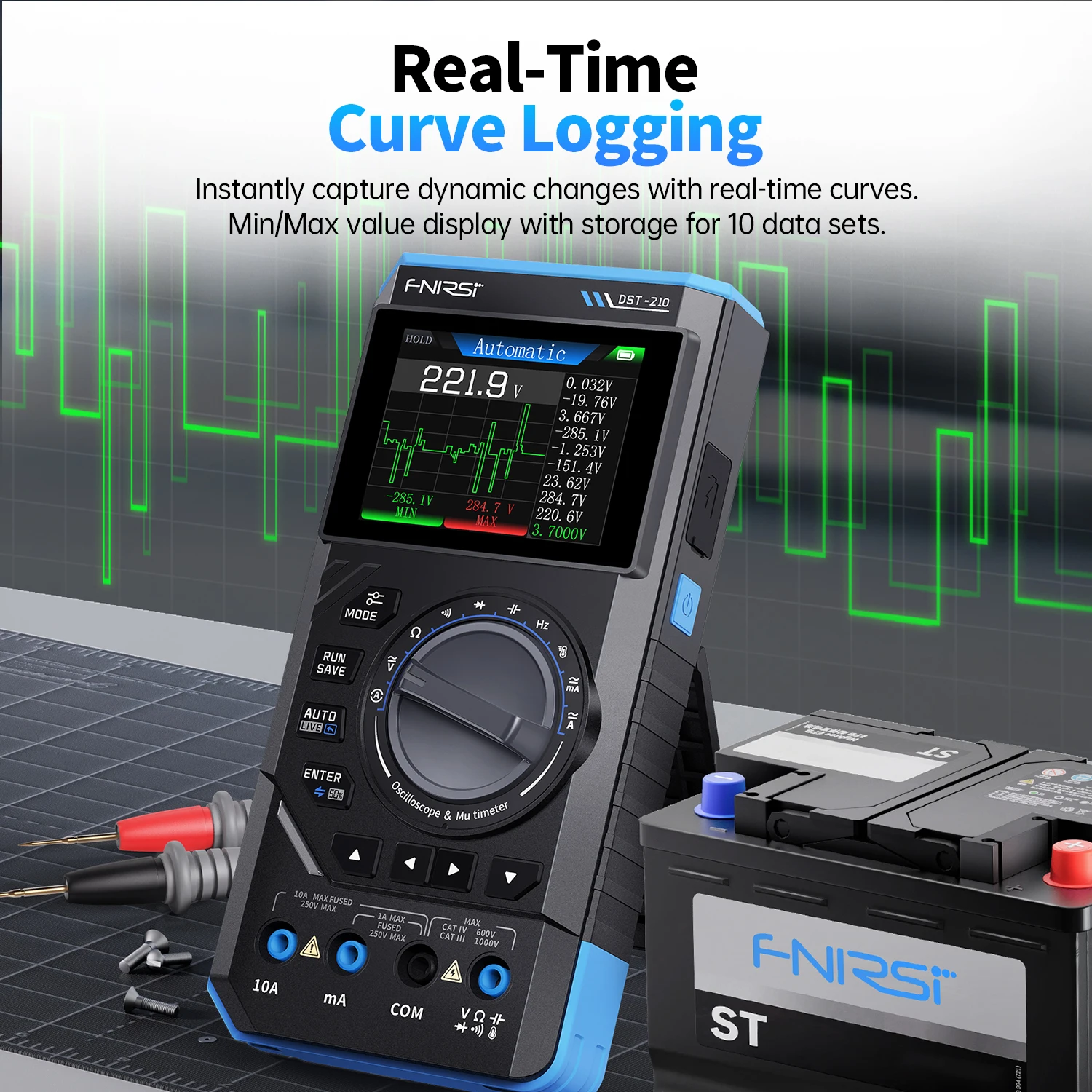 FNIRSI DST-210/DST-201 3-in-1 デジタルマルチメータ 10MHz