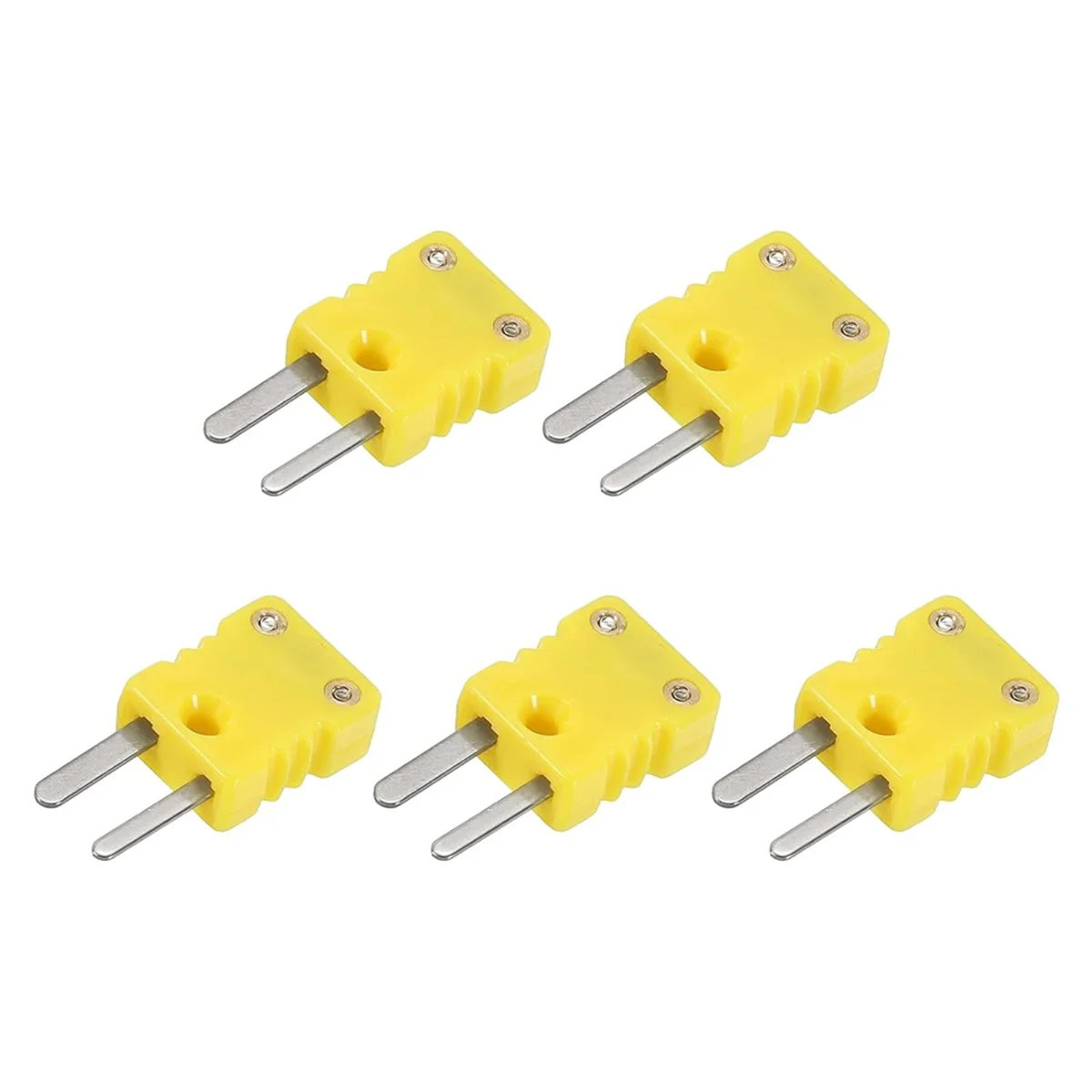 Mini Type K Thermocouple Connector Male Plug Adapter High Temperature 120℃ (248℉) for Thermocouple Sensor Probes