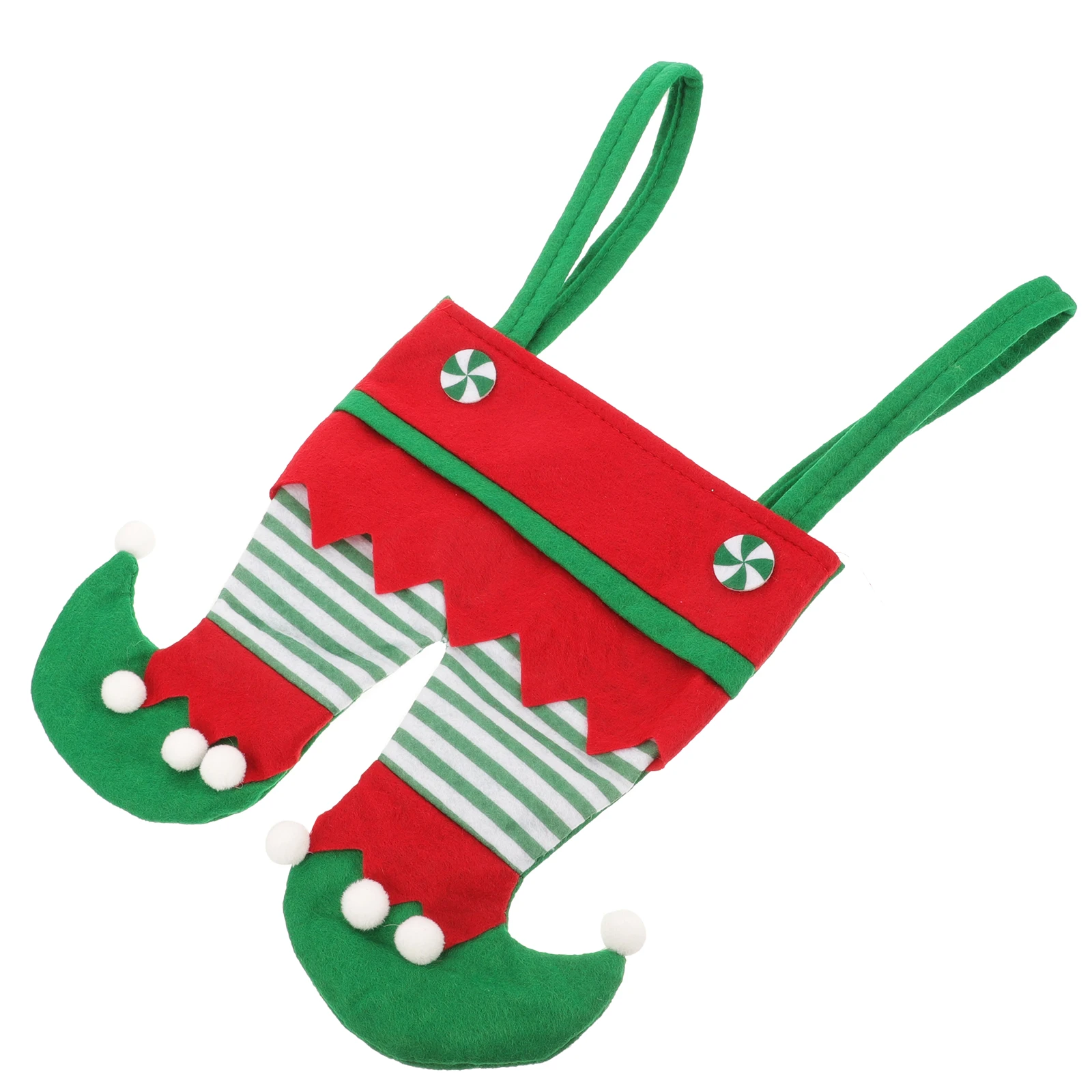 

Creative Christmas Candy 2 Pack Portable Gift Bags Red Storage Sock Wine Tote Bag Party Favor Bag Reusable Double Bottle