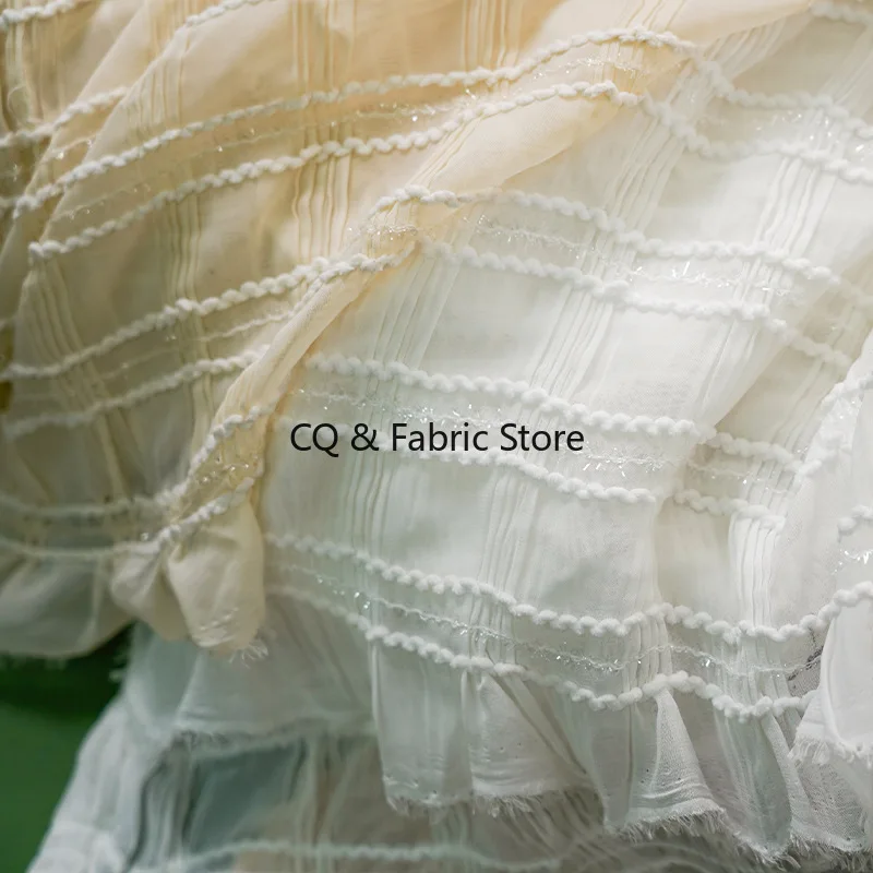 

Великолепная мягкая вышитая шифоновая ткань для весенне-летних свадебных платьев и платьев по метрам