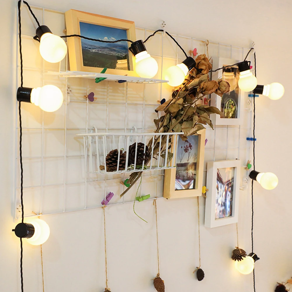 3M 6M LED Bulbs Outdoor Camp String Lights EU US Plug Garden Street Patio LED Fairy Lights 10 20LEDs/M Party Wedding Decoration