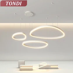 Lustre LED Ring Chandelier Living Room Bedroom Dining Room Study Ceiling Chandelier Room Decoration Home Lighting