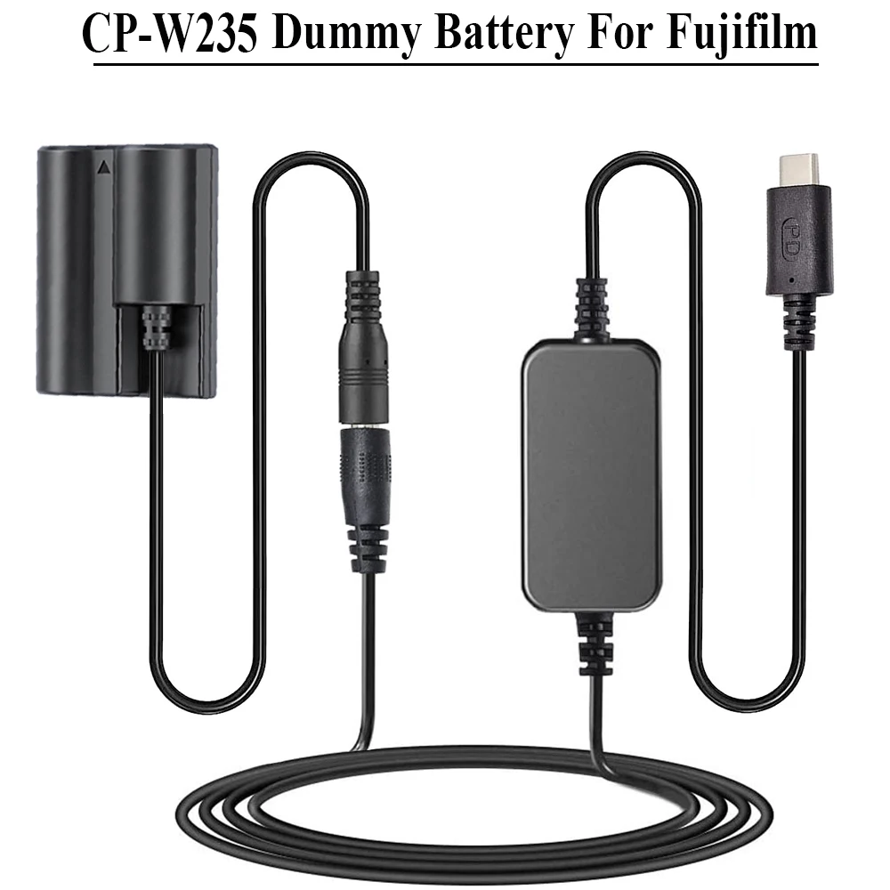 CP-W235 USB Type-C NP-W235 Dummy Battery Power Adapter DC coupler For Fujifilm X-T4 XT4 GFX100S X-H2S XH2S GFX50SII