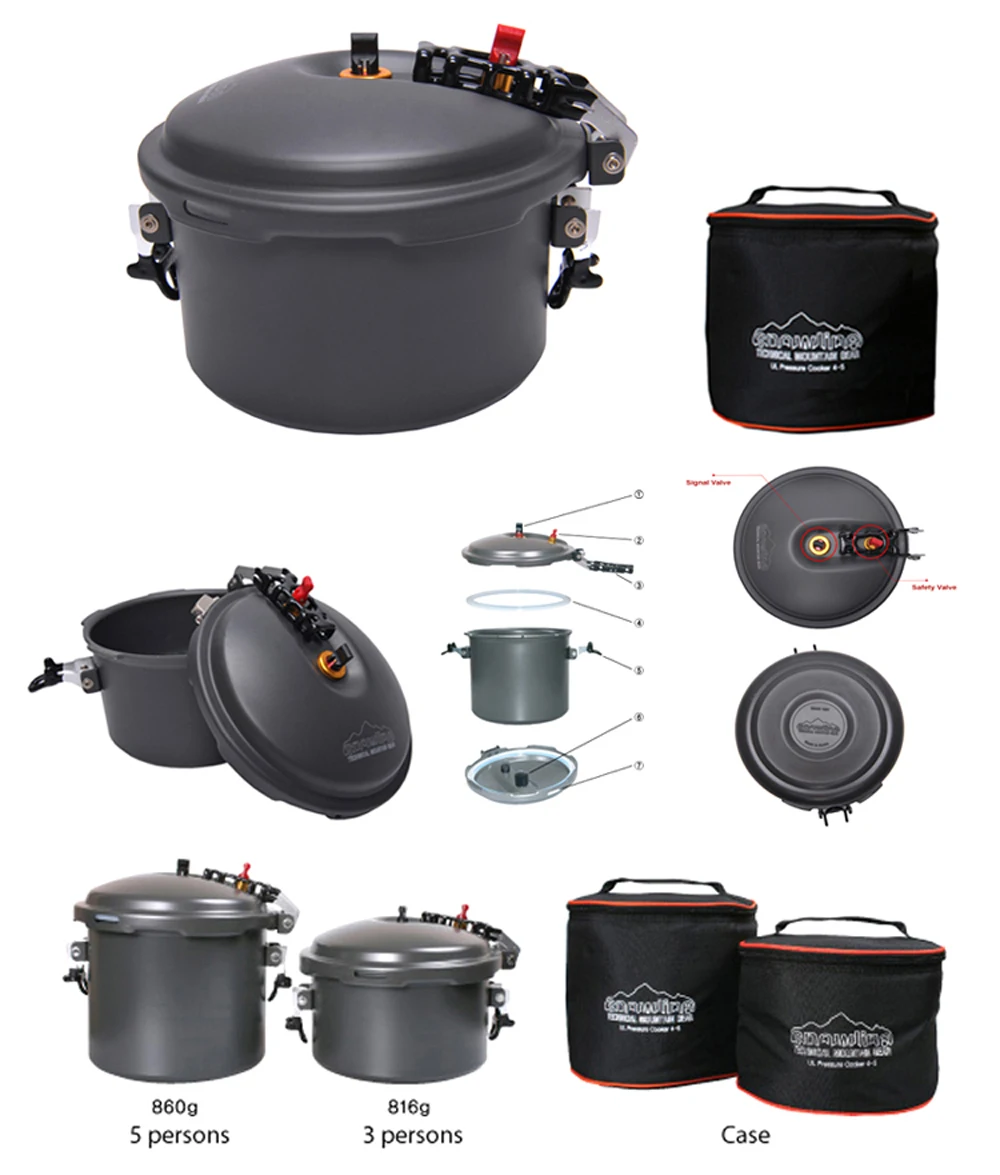 Mini Pressure cooker portable aluminum soup pot  Picnic outdoor travel hiking pan non-stick pan cooking tool gas stove cooker