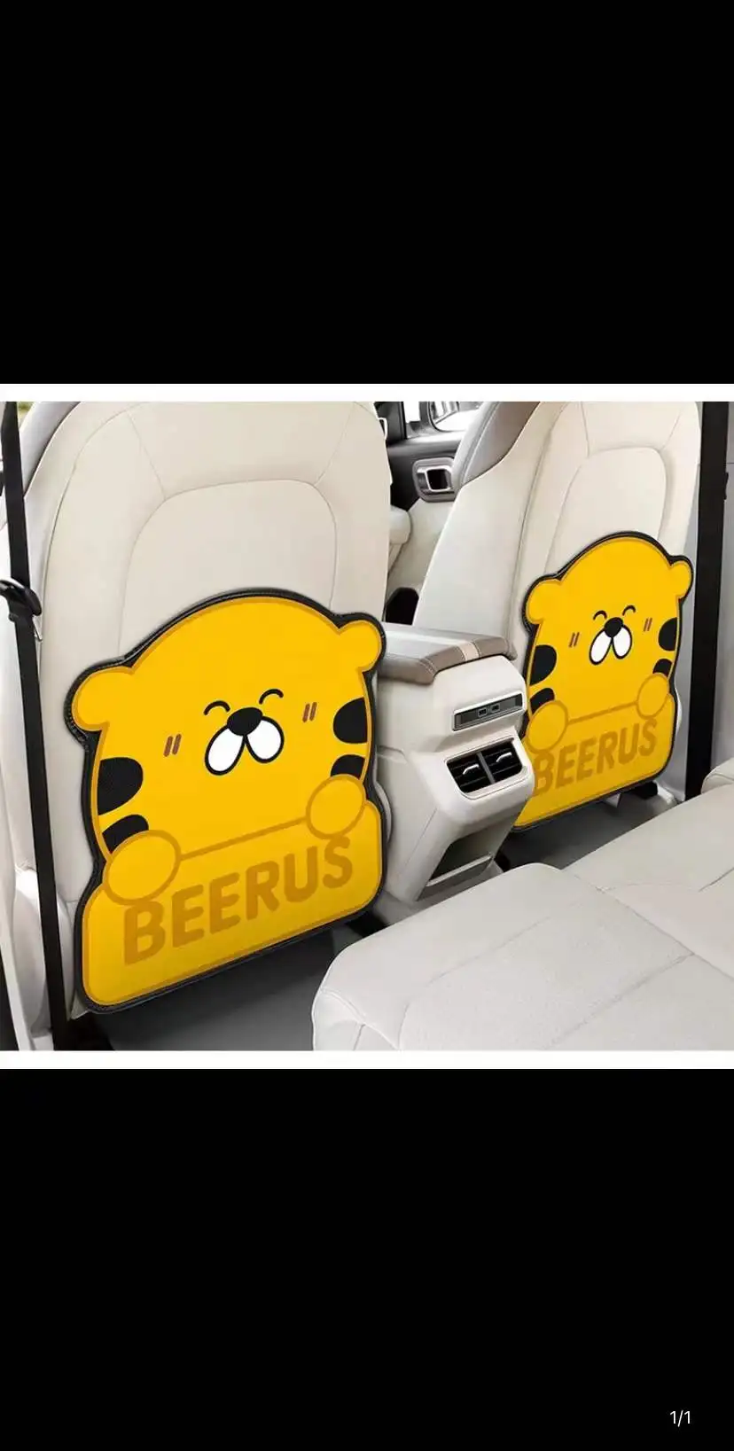 Auto Seat Back Kick Protectors Cute Design Waterproof Car Seat Back Protector for Kids PU Automotive Anti Kick Pad