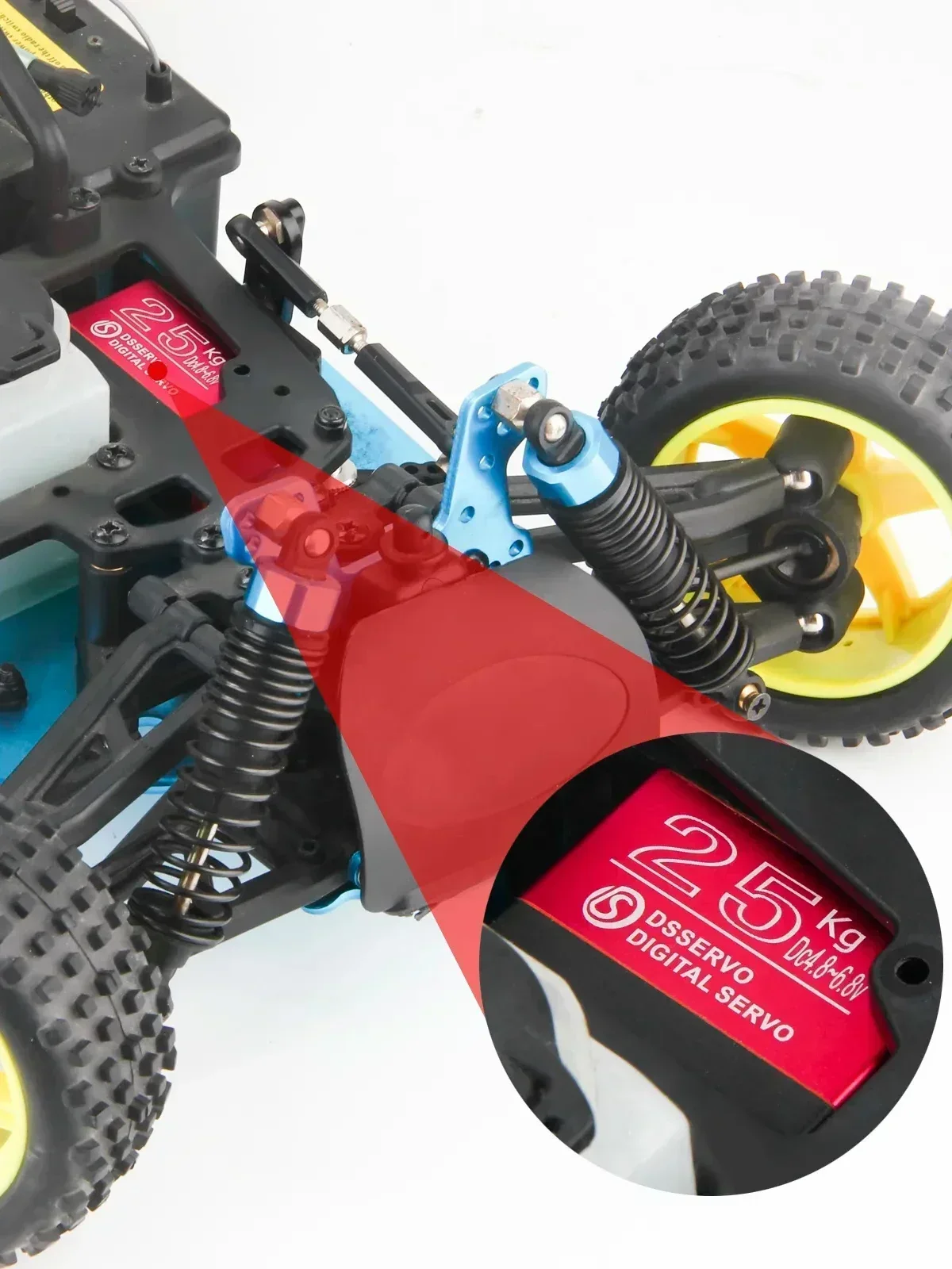DS3225 25KG Digital Servo Large Torque DS3225MG Metal Gear Steering with 25T for 1/8 1/10 1/12 Scale Baja RC Car, 1/2/4PCS