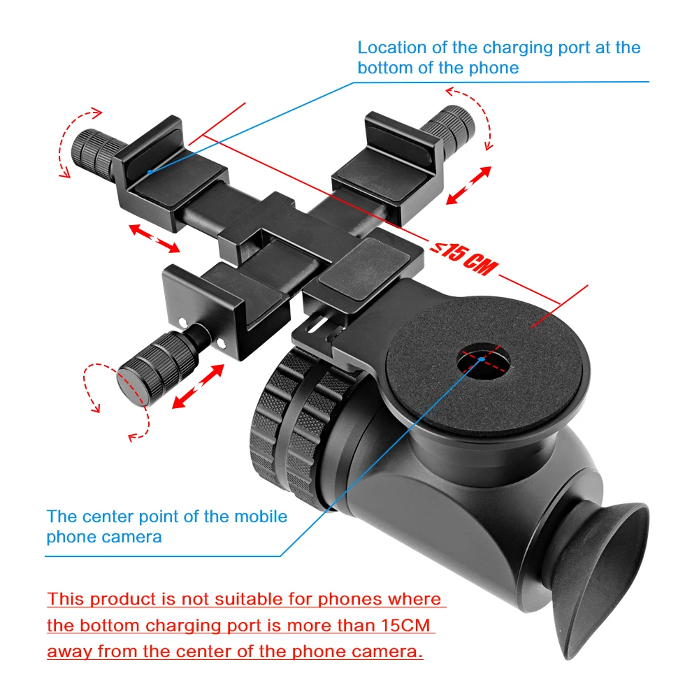 Black Aluminum Telescope Smartphone Imaging Side Shot Mount Brackets For Outdoor Records Paintball Air Spotting Svbony soft Scop