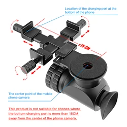 Black Aluminum Telescope Smartphone Imaging Side Shot Mount Brackets For Outdoor Records Paintball Air Spotting Svbony soft Scop