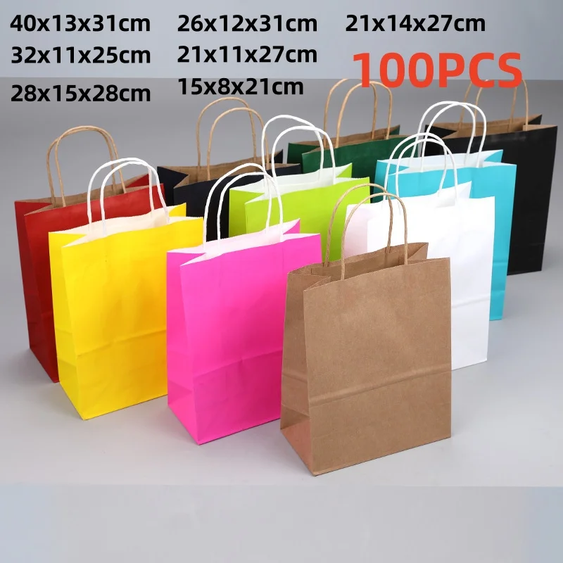 

Colourful Kraft Paper Bags Tote Paper Bags Kraft Shopping Bags Wedding Party Favours Candy Bags Party Birthday Supplies