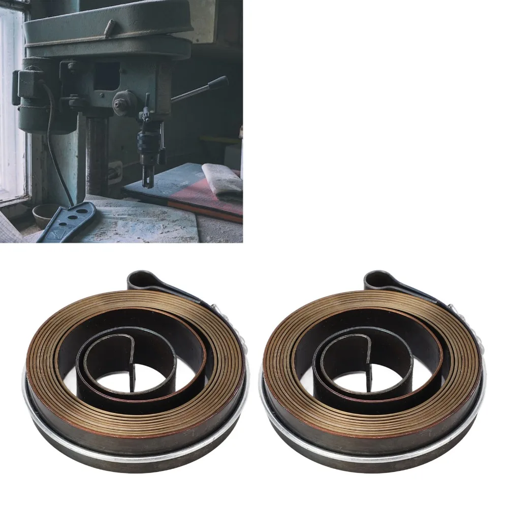 2PCS Spring Steel Material Drill Press Return Spring Coil Structure Universal Fit Design Quill Feed Coil Spring