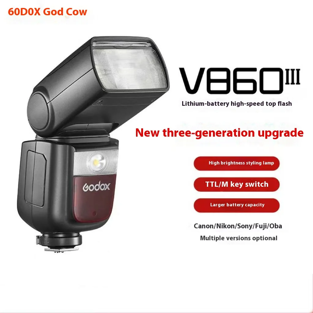 Godox V860III V860III-C V860III-N V860III-S V860 III TTL HSS Speedlite Flash for Canon Sony Nikon Olympus Fuji Panasonic Pentax