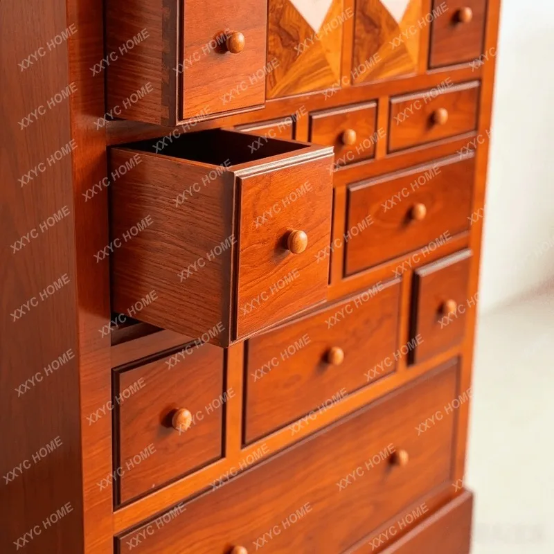 XXRetro Minimalist Solid Black Walnut Sideboard 2026 New Home Living Dining Tea Storage Cabinet