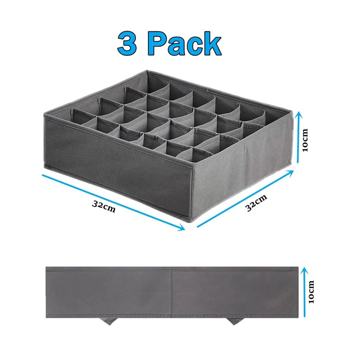 Storage Boxes for Socks and Small Accessories,24 Cells Foldable Boxes Wardrobe and Drawer Order System for Storing Socks