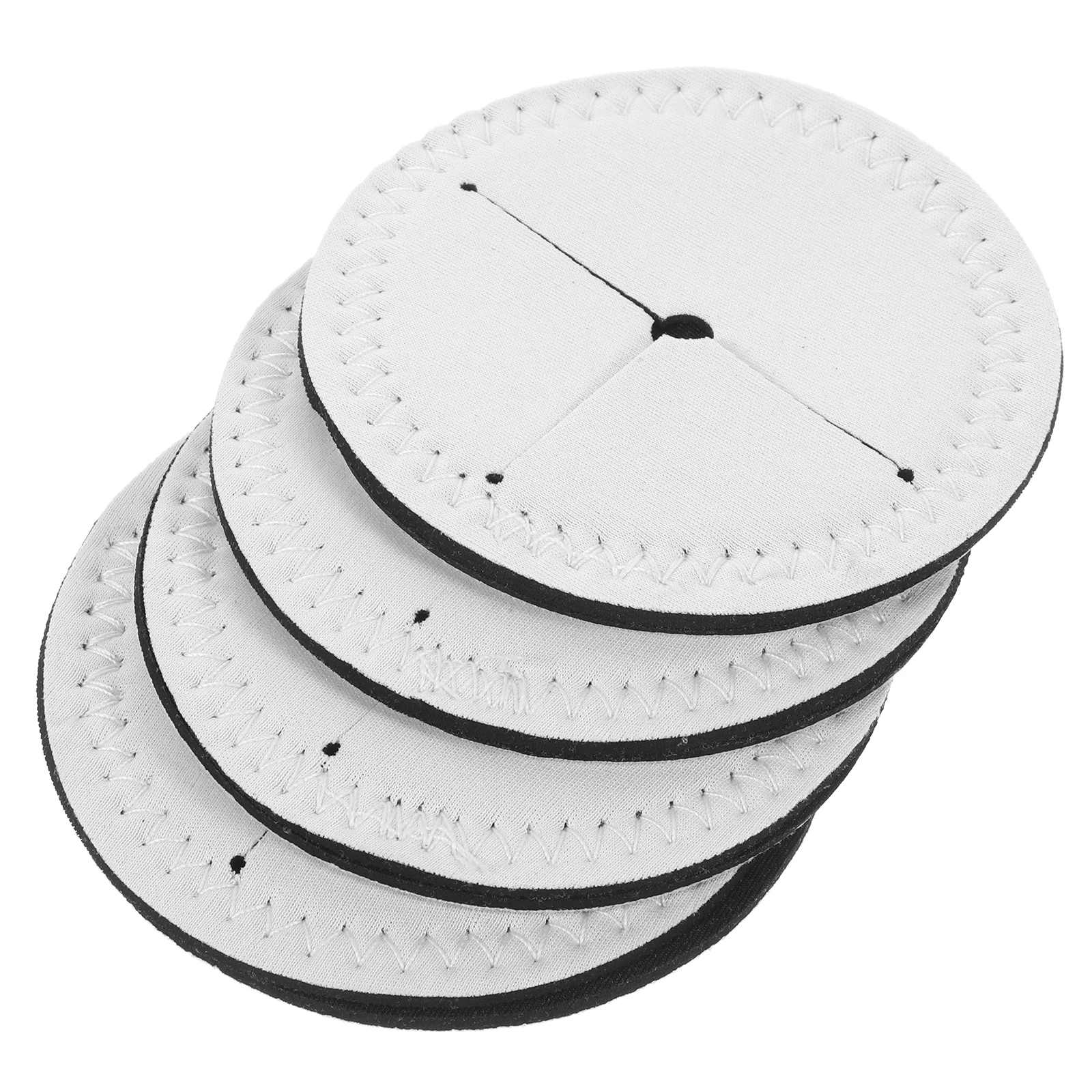 

4 Pcs White Diving Material Coasters Insulated Non Slip Thermal Transfer DIY Cup Mats Round Base Heat Resistant Practical