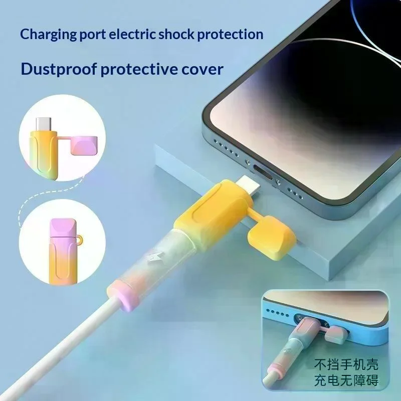 Soft Silicone Charger Cable Winder Protector USB Type C Anti-break Protective Sleeve For Phone Data Line Cover