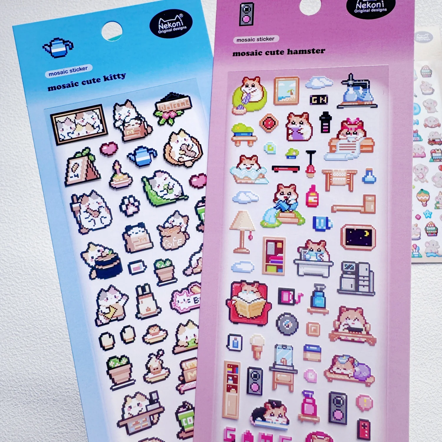 NEKONI Creative Mosaic Animals Elephant Mouse Puppy Stickers Daily Scrapbooking Diy Journal Sticker Stationery Deco School Gift