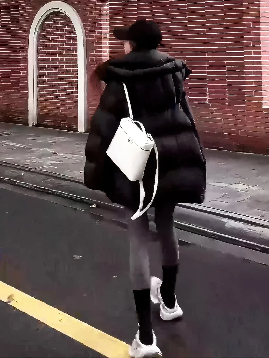 Bla Thiened blanco cálido Du down Jaet mujer invierno nuevo Sle Stand Collar con capucha cremallera pan abrigo de moda