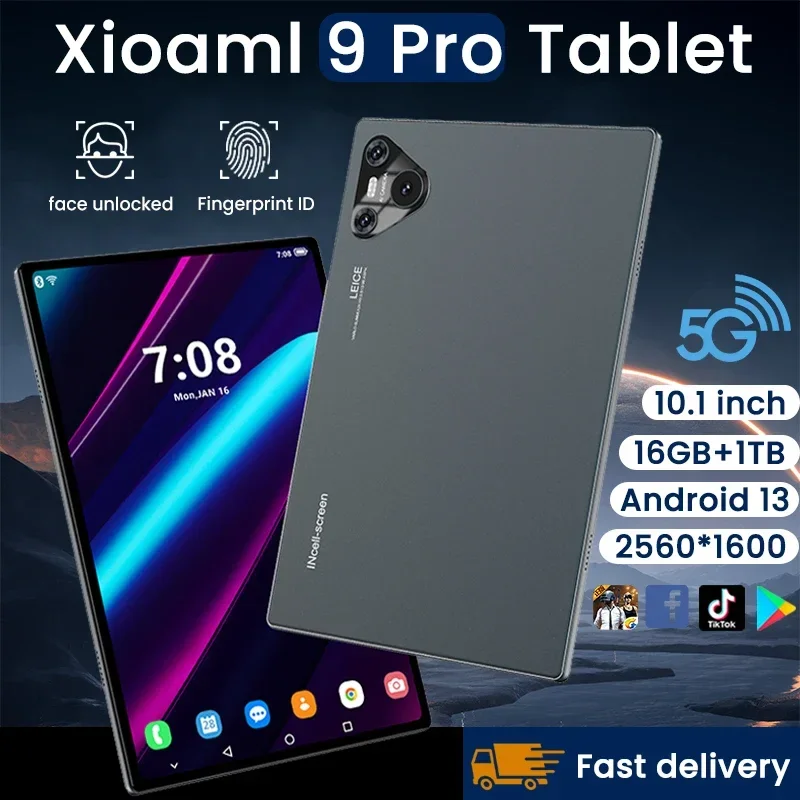 

2025 New Xioami Tablet Pad 9 Pro 16GB+1TB 10000mah 10.1 inch Original Tablet PC 5G WiFi Dual SIM snapdragon870 Global Tablette