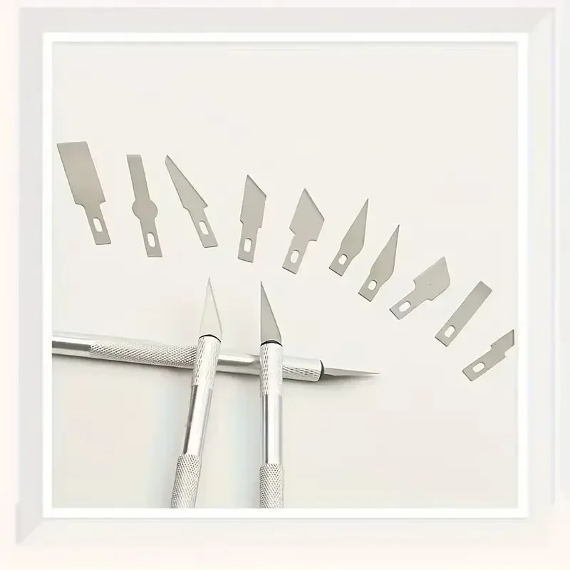 Metal Carving Knife Craft Sculpture Paper Cutting Blade Precision Engraving Cutter Non-Slip Hand Tool DIY Art Hobby Repair Set
