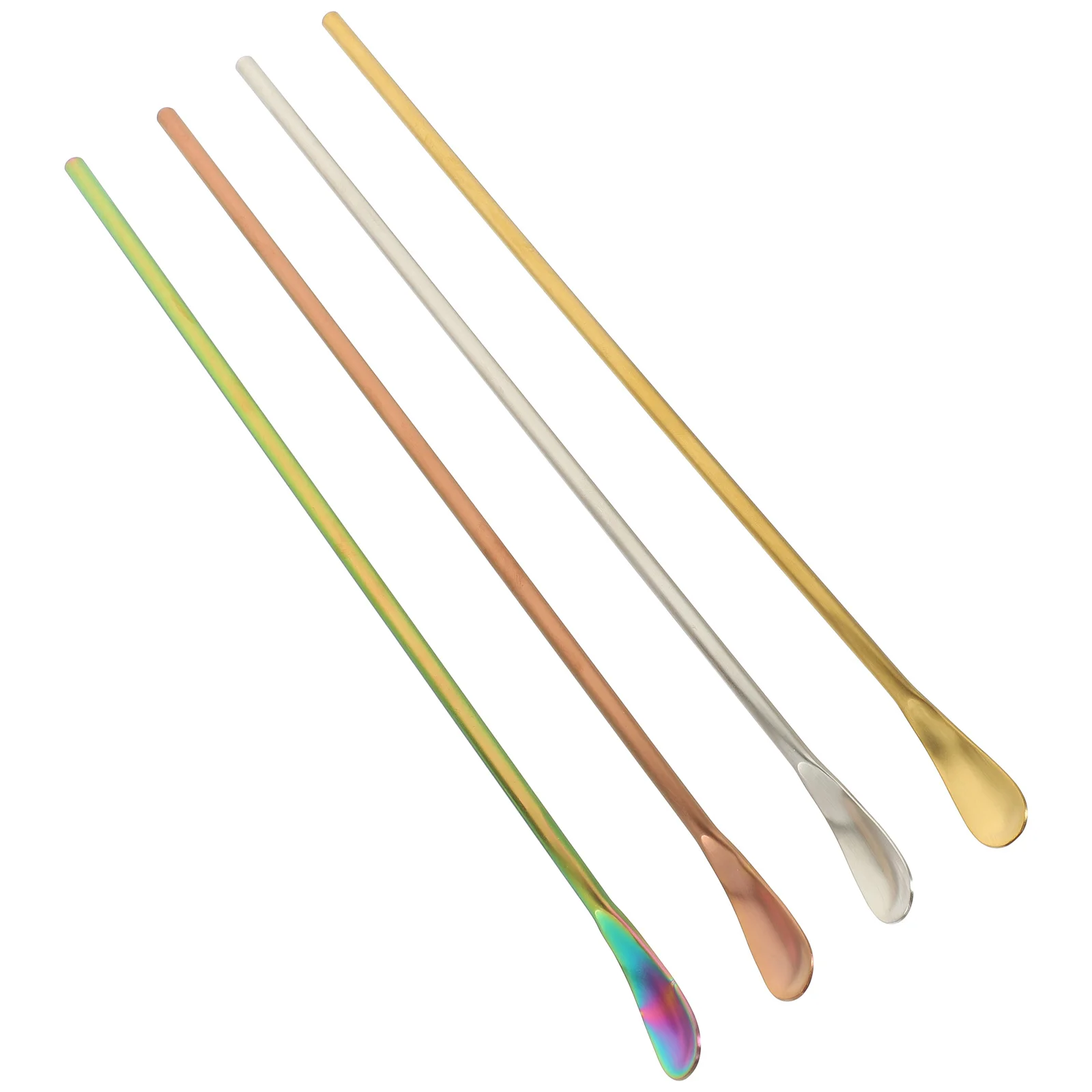 

4Pcs Stainless Steel Thick Long Handle Stirring Rods Reusable Cocktail Swizzle Sticks Bar Coffee Tea Drink Mixers