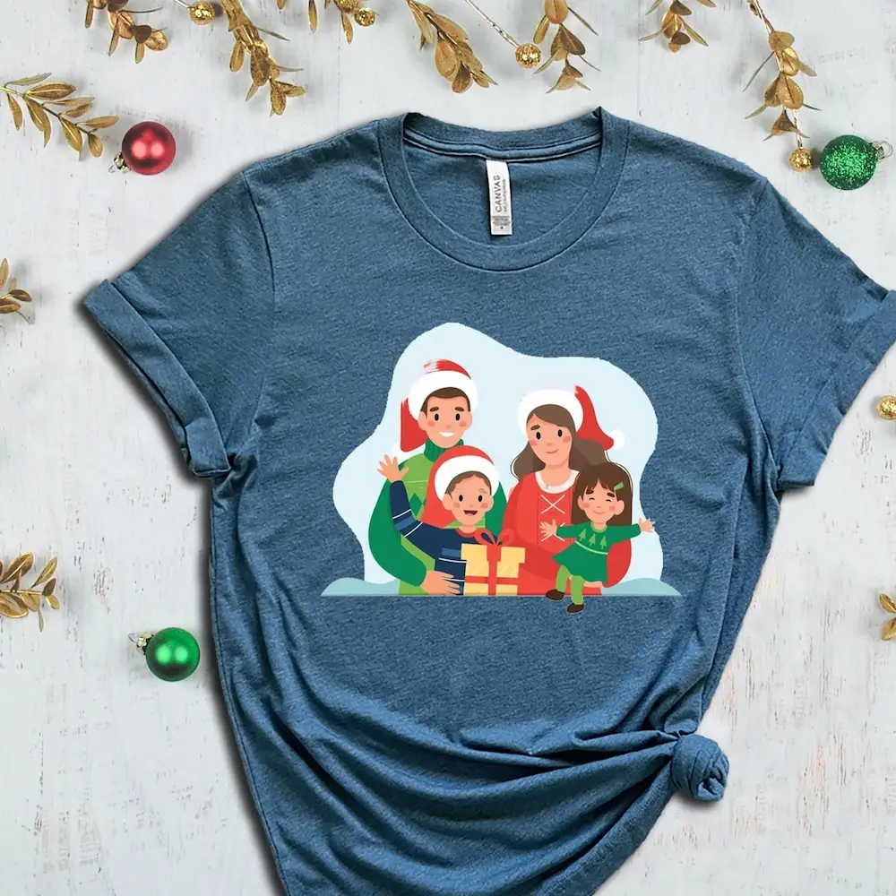 

Family Christmas Present T Shirt Custom Personalized Matching Outfits Xmas Crew Apparel