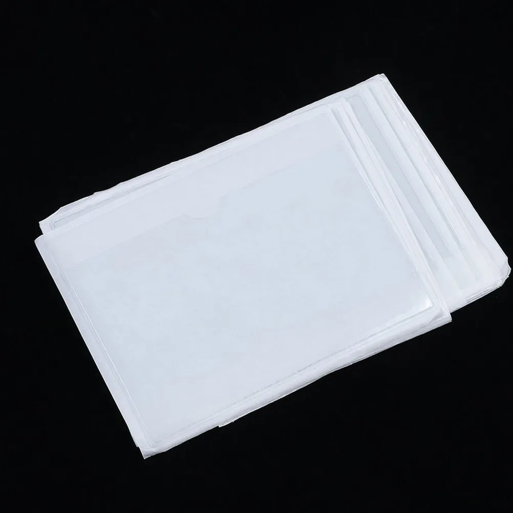

20Pcs Transparent Self-Adhesive Card Pockets Clear Plastic Label Protectors for Index Cards Business Cards Dust Water