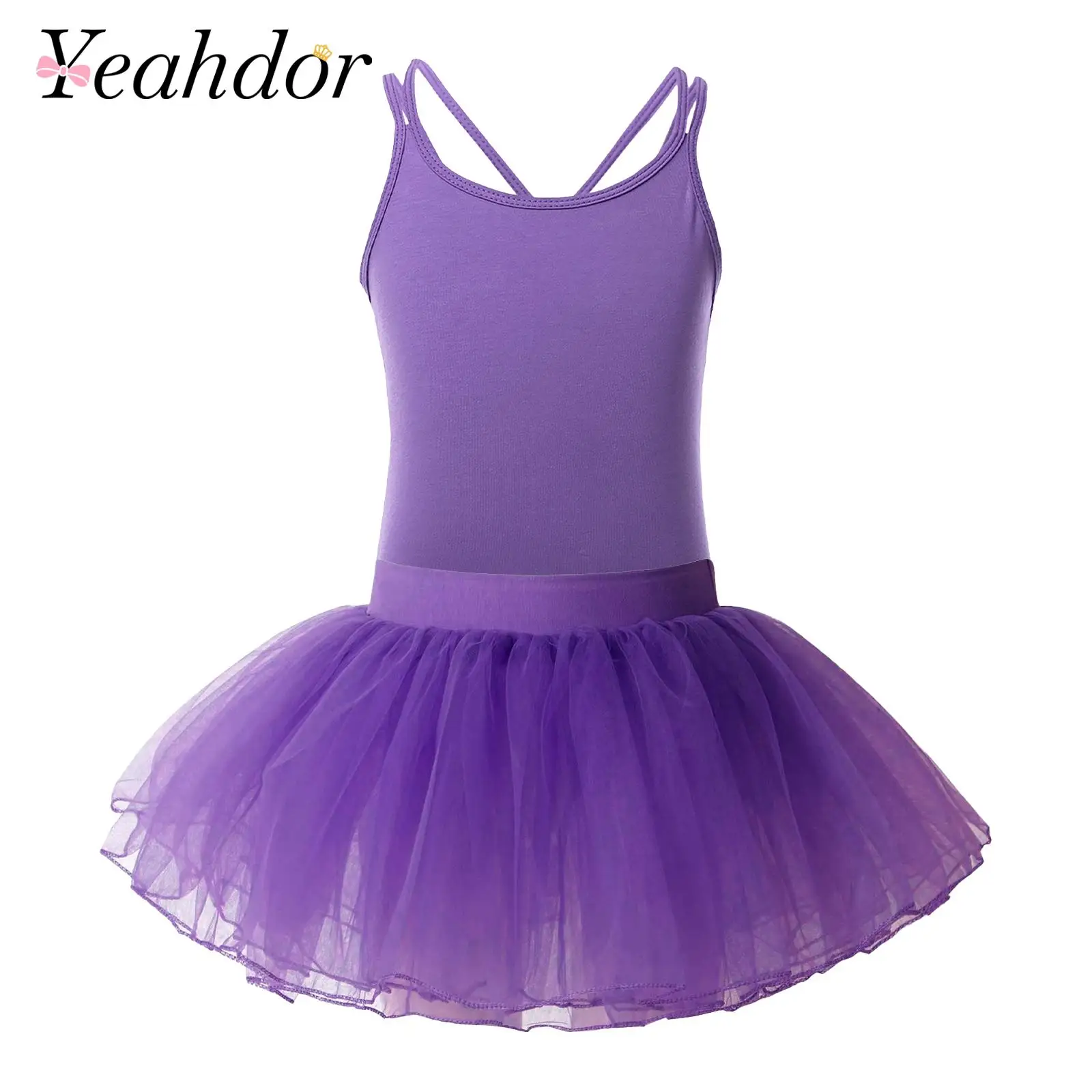Children Clothes Sets for Dancing Competition Clothes Kids Girls Bodysuits Gymnastics Leotards with Tutu Skirt Ballet Dancewear