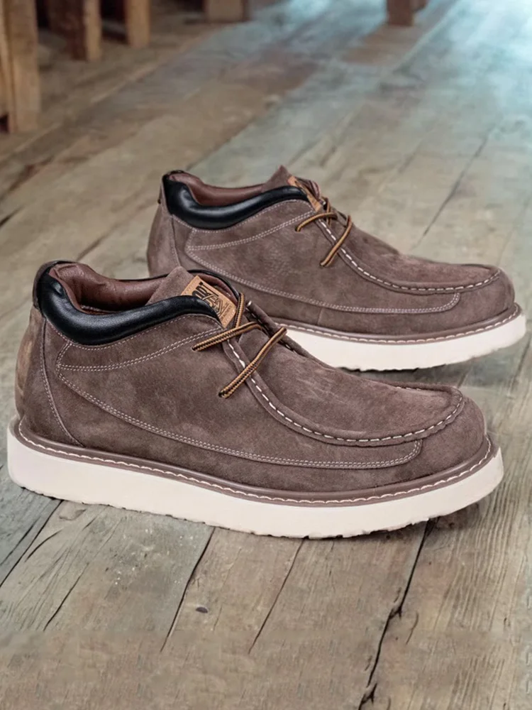 

Autumn Winter Men's Low Top Extra Large Size Boots Genuine Leather Briti Sle ort Boots Workwear Comfortable oes