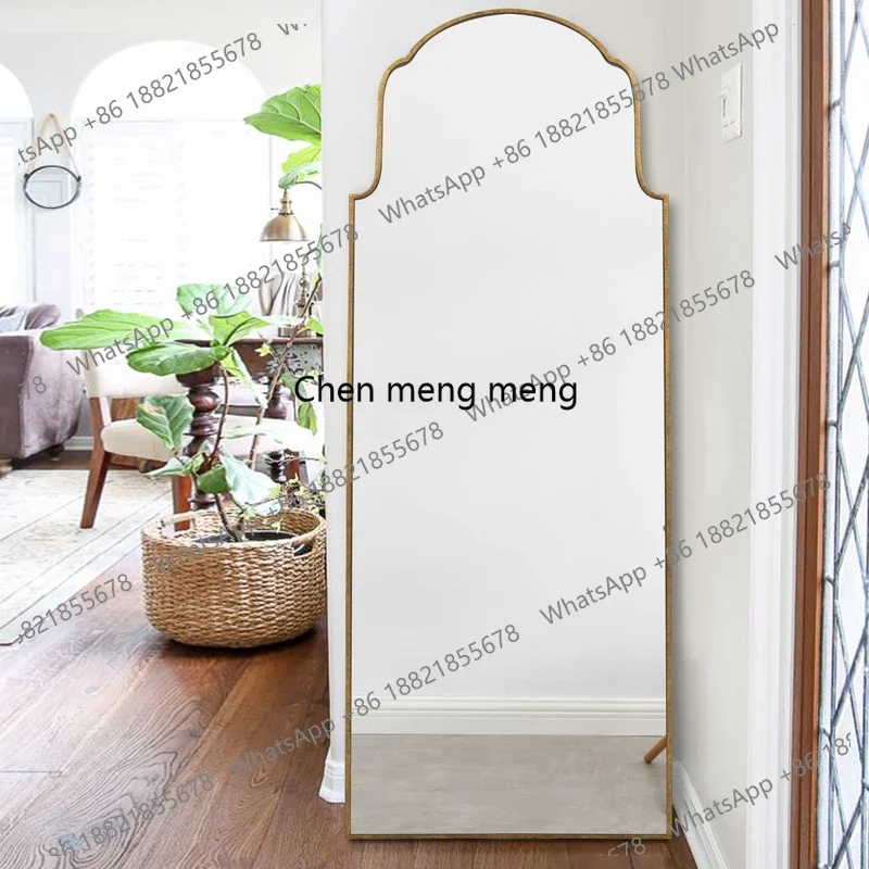 European full-length mirror, high-end special-shaped floor mirror, bedroom cloakroom, dressing large-size fitting mirror