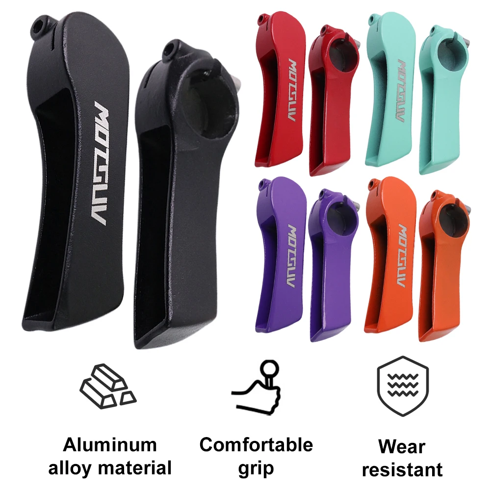 1 Pair Adjustable Small Auxiliary Bicycle Handlebar Aluminum Alloy Bar Ends MTB Road Bike Vice Handle Rest Cow Horn for Cycling