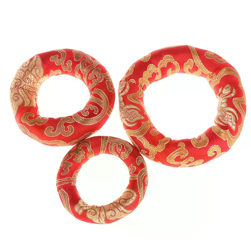 8/10/12CM Red Silk Cushion Pillow Buddha Sound Bowl Pad For Tibetan Singing Bowl In Nepal Bowl Cushion Buddhism Products