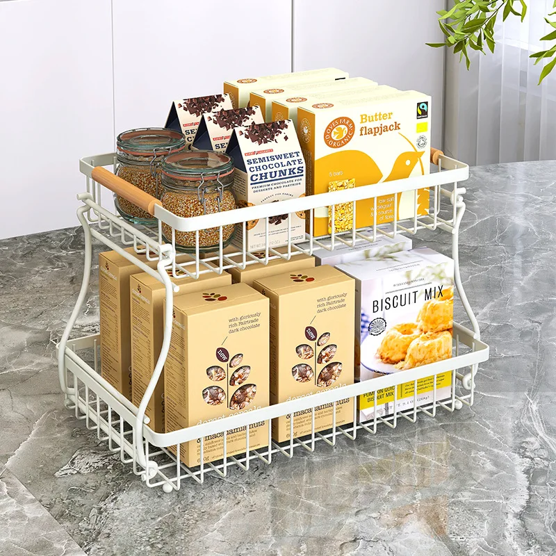 Double-layer removable multi-functional rack, kitchen food rack