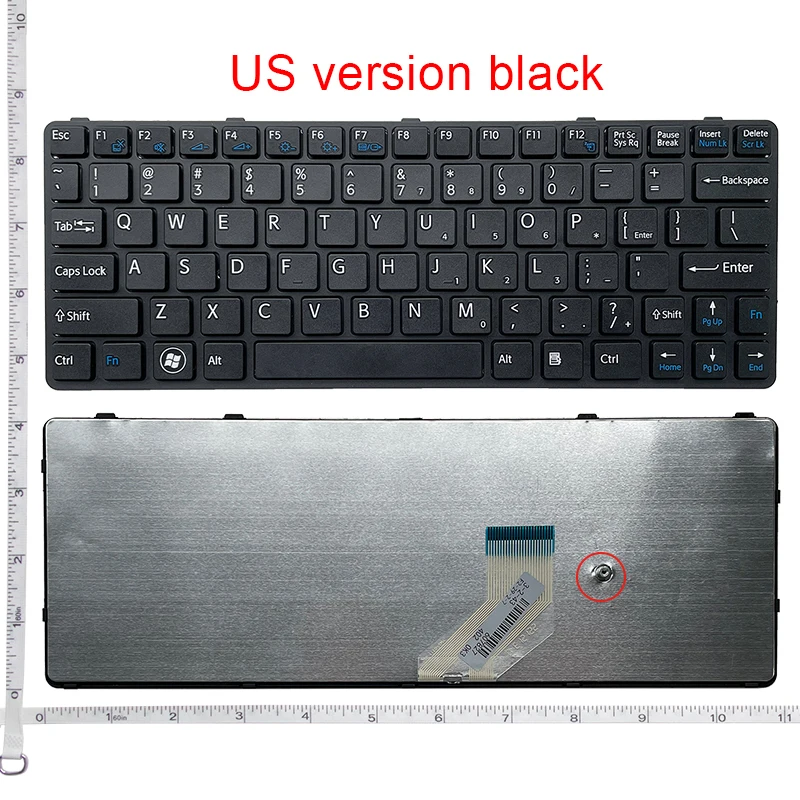 GZEELE Novo Para SONY VAIO SVE11 SVE111A11T SVE11115CP SVE11115ECP SVE115ECW Teclado Inglês US 149036311 cor branca/preta