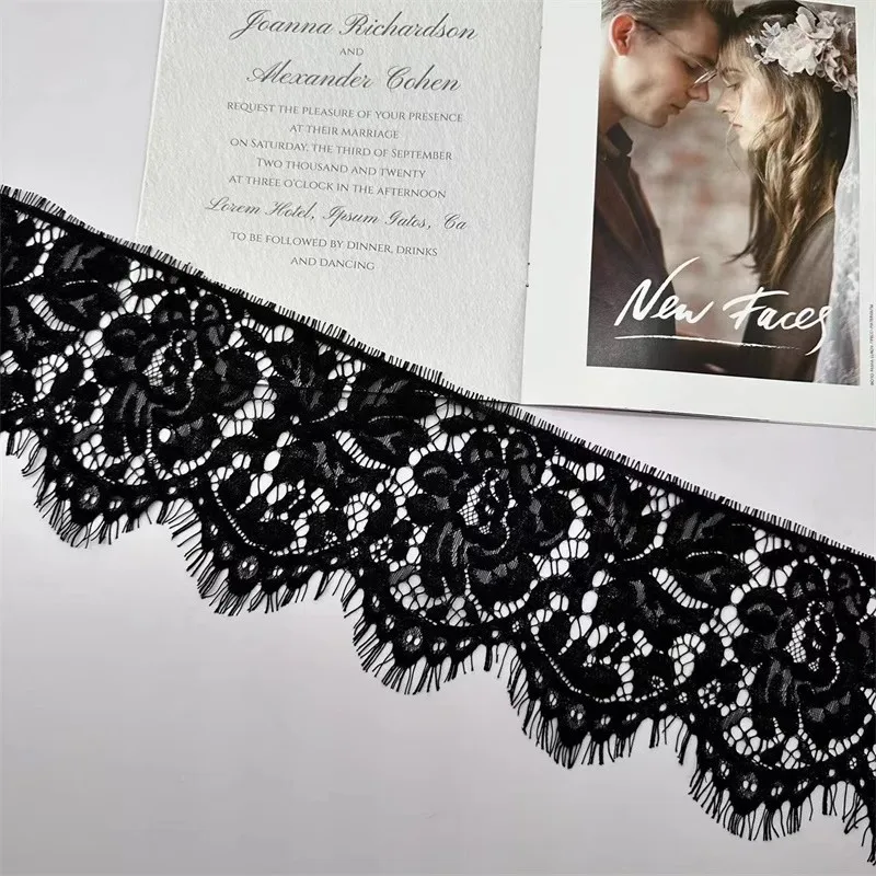 14.5CM wide exquisite bone line unilateral eyelash lace fabric DIY decorative curtains wedding dress clothing accessories