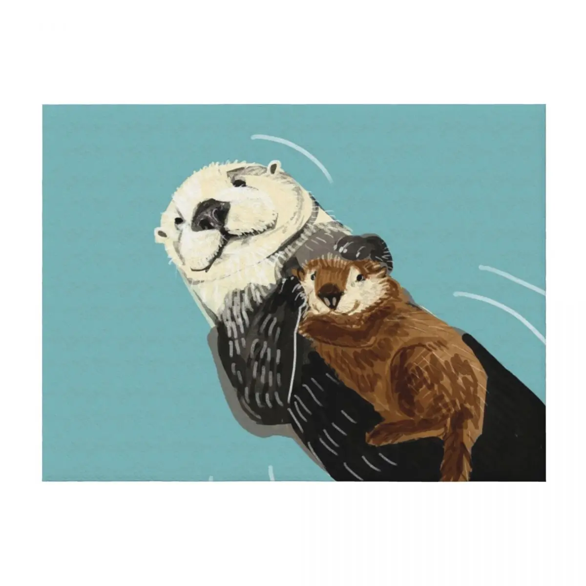 

Alaska sea otter mom and baby Throw Blanket Decorative Sofa Summer Beddings Summer Sofa Throw Blankets