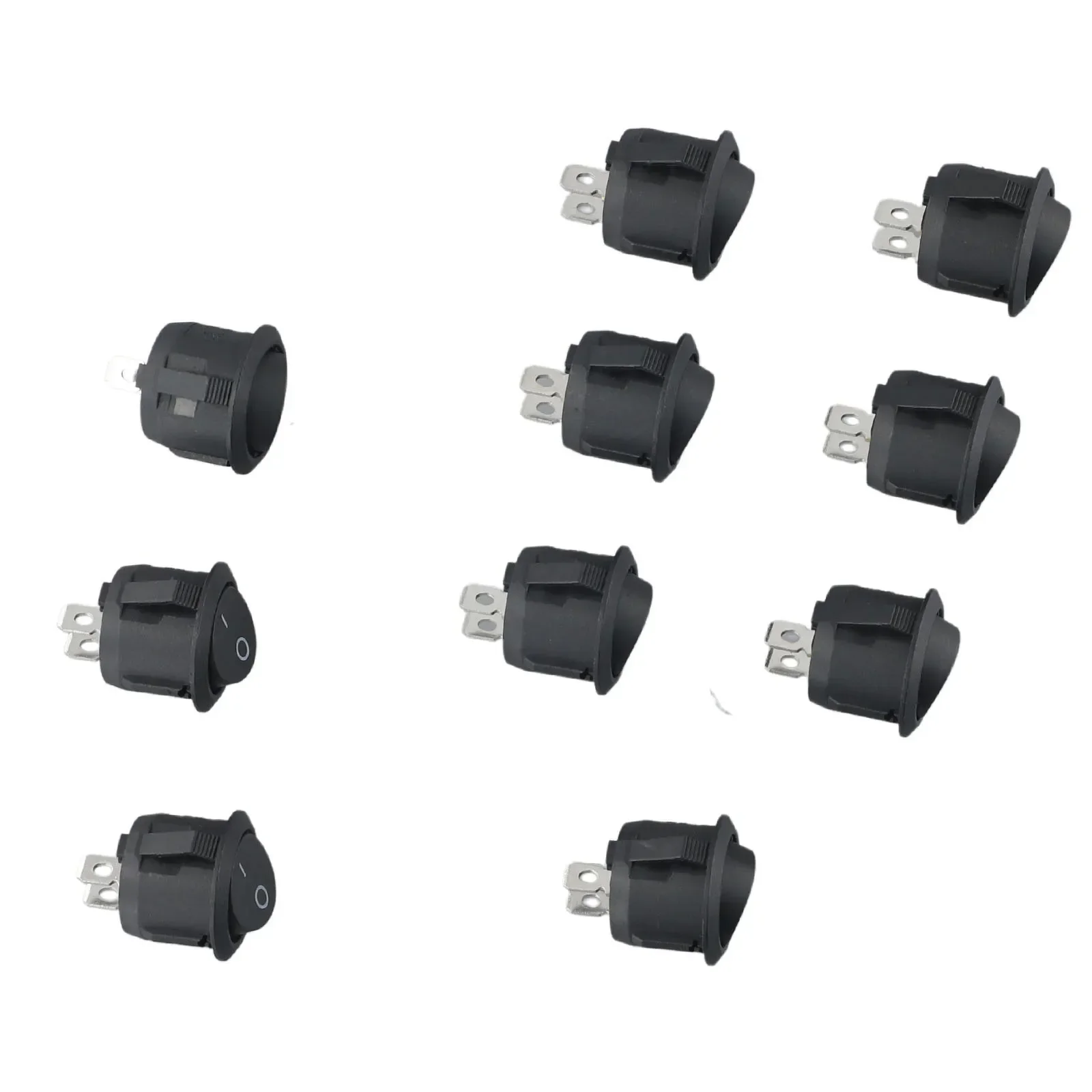 5pair Car 12V Round Rocker Switches ON/OFF 2-Pin SPST For Camper Van Motorhome Caravan Boat Rocker Switches Car Accessories